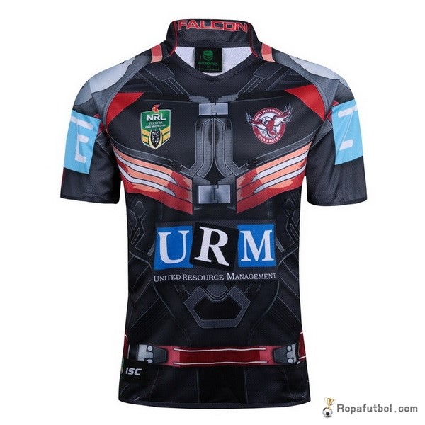 Camiseta Rugby Manly Sea Eagles Falcon Marvel 2017 Negro